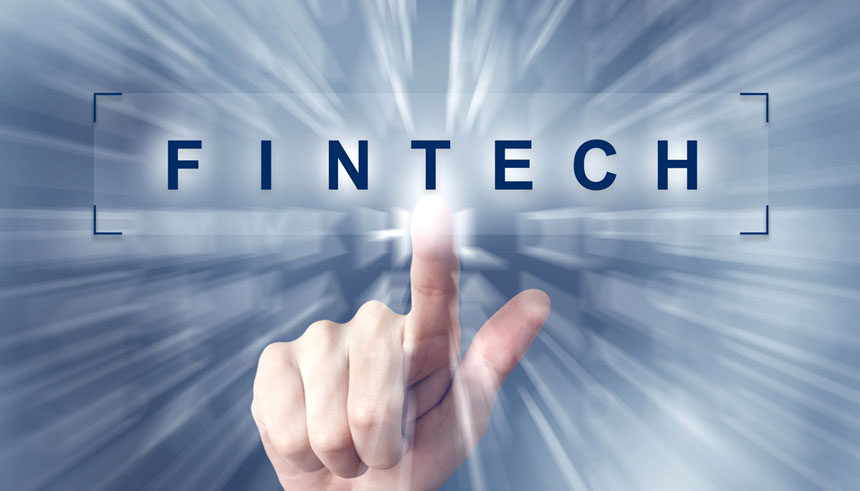 Finger pointing to a word Fintech